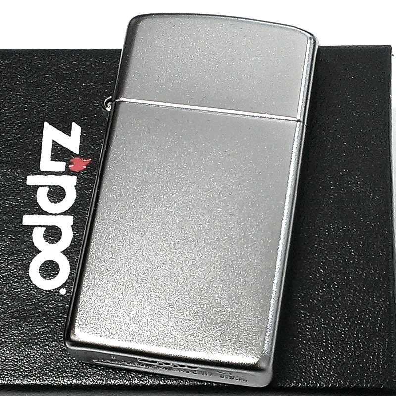 ZIPPO ライター スリム 無地 スタンダード シンプル ジッポ シルバー かっこいい サテンクローム 銀 メンズ おしゃれ プレゼント