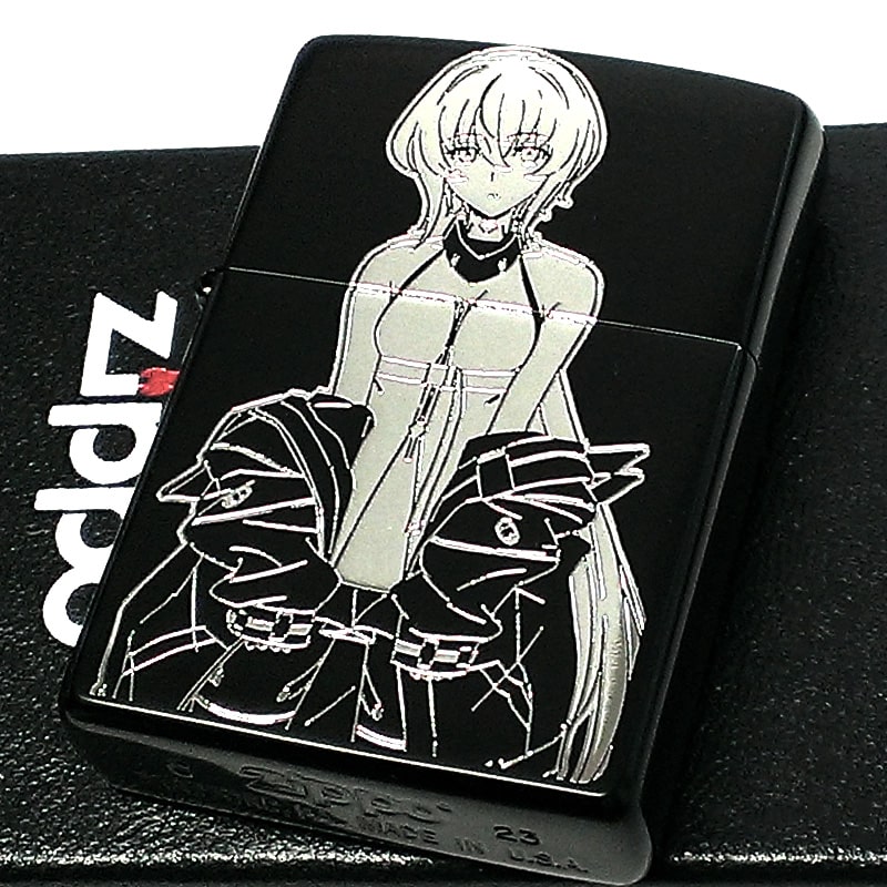 ZIPPOライター アニメ SYNDUALITY Noir ジッポ シンデュアリティ ノワール 両面加工 マットブラック 銀差し 艶消し黒 キャラクター 可愛い :SYNDUALITYNoir Noir:Zippoタバコケース喫煙具のハヤミ