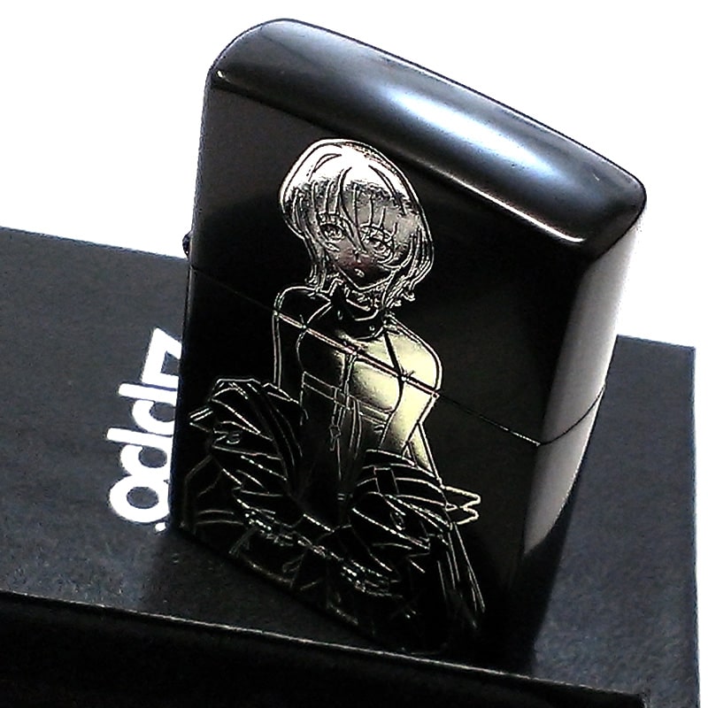 ZIPPOライター アニメ SYNDUALITY Noir ジッポ シンデュアリティ ノワール 両面加工 マットブラック 銀差し 艶消し黒 キャラクター 可愛い｜hayamipro｜05