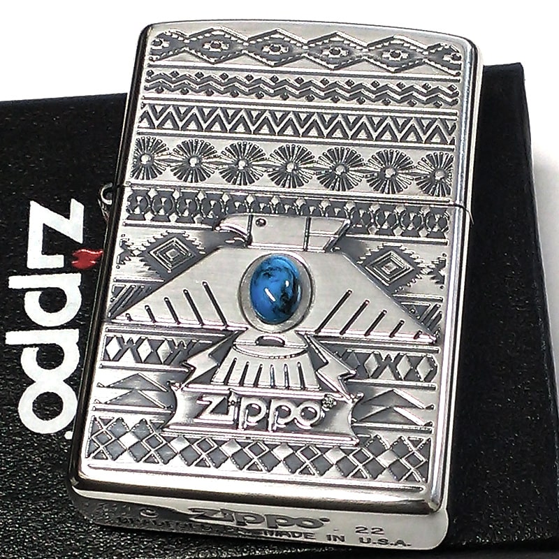 ZIPPO サンダーバード 御守り ジッポ ライター 青 エッチング