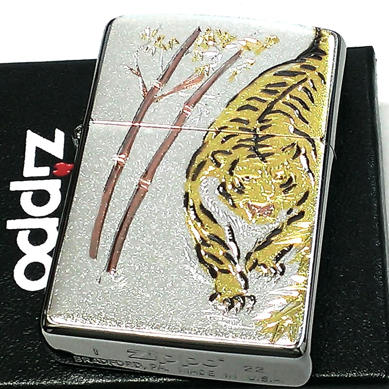 ZIPPOライター タイガー ジッポ かっこいい 和柄 シルバー 虎 日本 