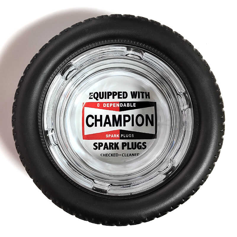 Champion（チャンピオン） 卓上灰皿 ガラス製 タイヤ アッシュトレイ