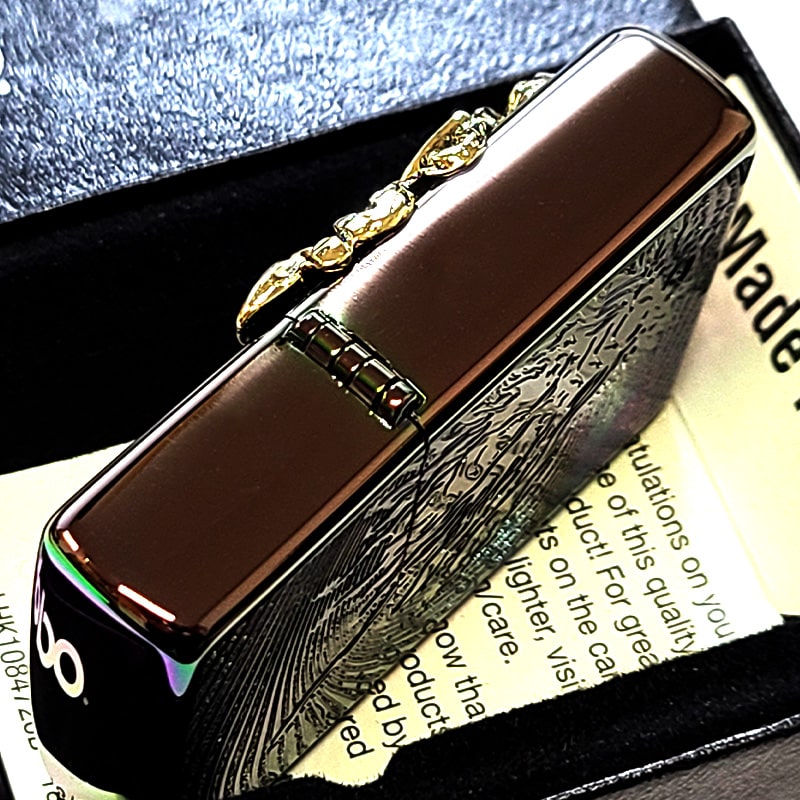 ZIPPO（ジッポー） 和柄 登龍門 昇鯉 竜 ジッポ ライター 両面加工 柄