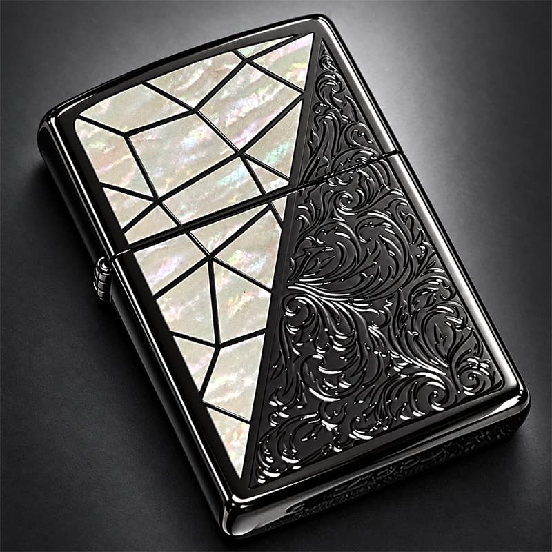 新品未使用Zippo カクテルグラスデザインライター ZIPPO（ジッポー） ライター トライアングル アラベスク ホワイト