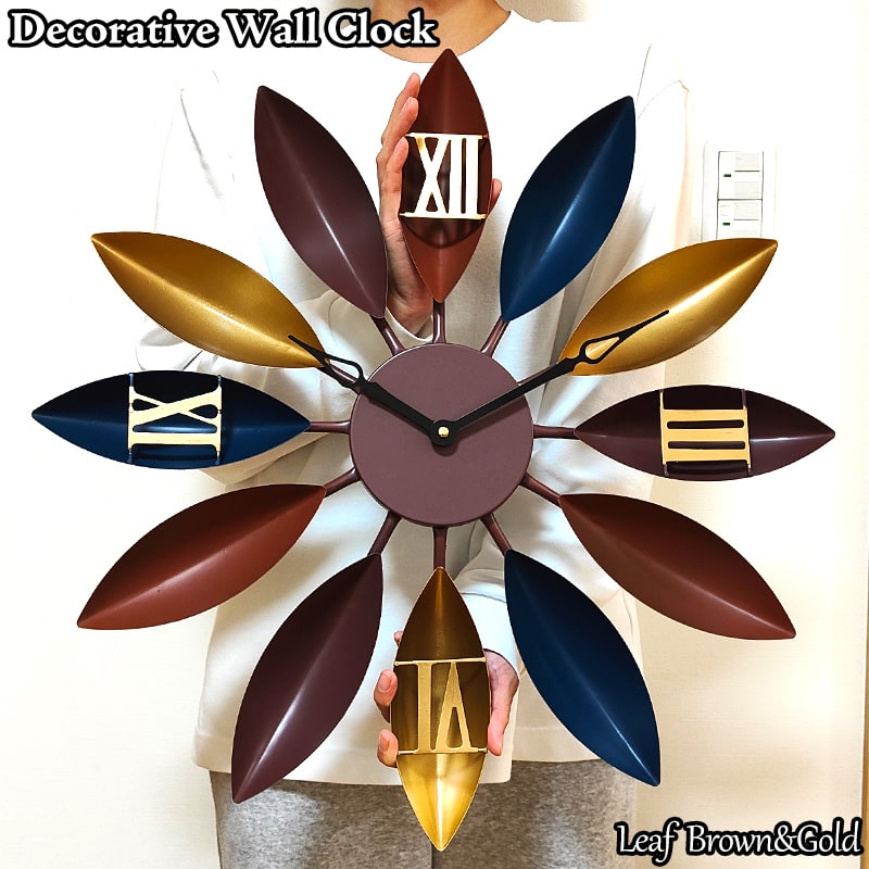 アメリカン レトロ 掛時計 Leaf レトロ おしゃれ 大きい デコラティブ