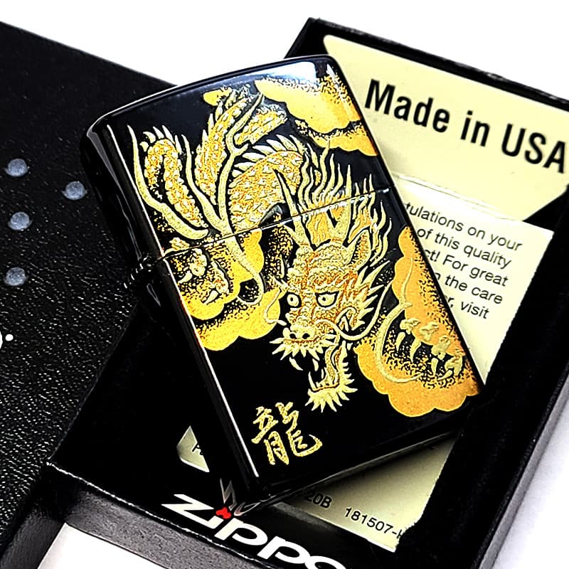 ZIPPO（ジッポー） ライター龍 漆塗り 本金蒔絵 ジッポ 和柄