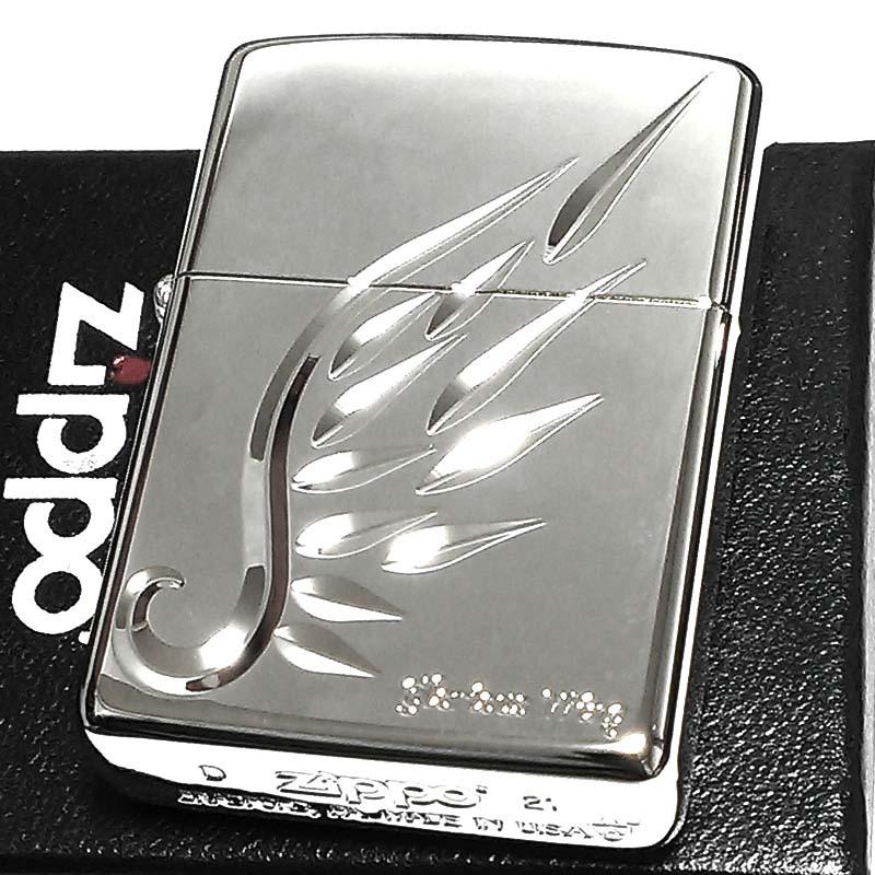 ジッポー羽根付 ZIPPO（ジッポー） ライター アーマー V-WING シルバー ジッポ 天使の