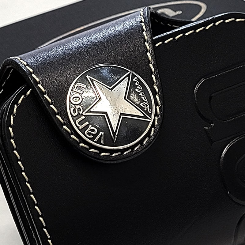 VANSON 財布 バンソン かっこいい 本革製 ブラック ショート