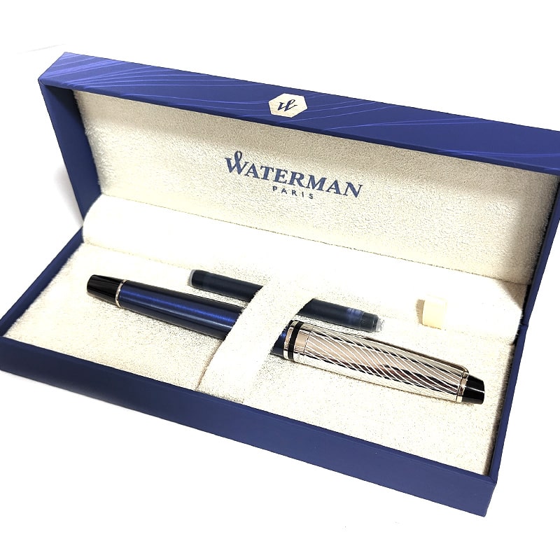 Waterman Gentleman Fountain Pen - 23k Gold Plated, Fine 18k