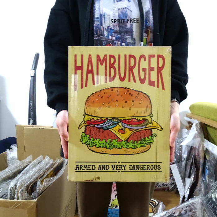 ビンテージ木製看板HAMBURGER検）シャビーアンティークハンバーガーUSA ビンテージ木製看板HAMBURGER検）シャビーアンティーク