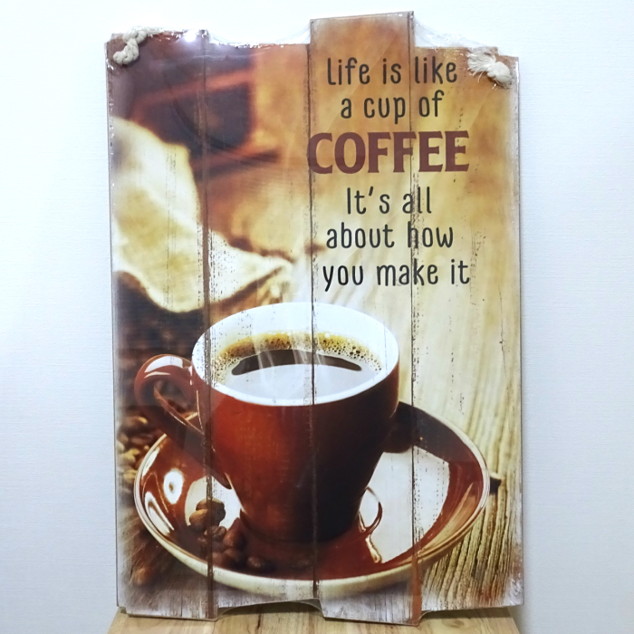 木製看板 A Cup of COFFEE コーヒー ウッドボード サーフィン ガレージ