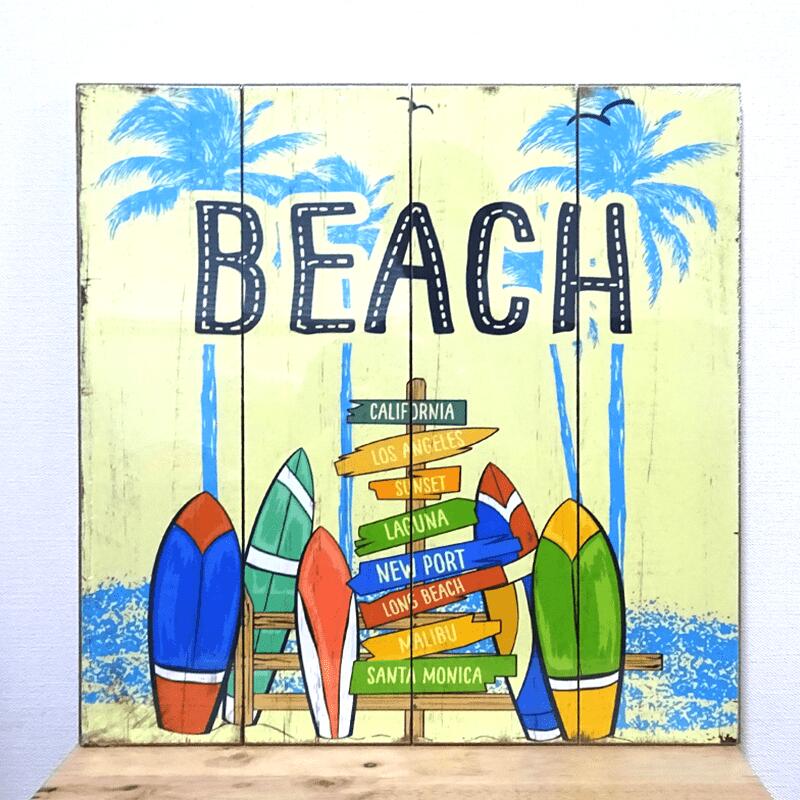 木製看板 かわいい SURF BEACH アメリカン ウッドボード