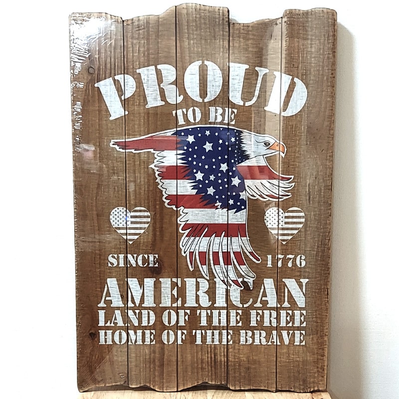 アメリカン レトロ 木製看板 アンティーク PROUD TO BE AMERICAN
