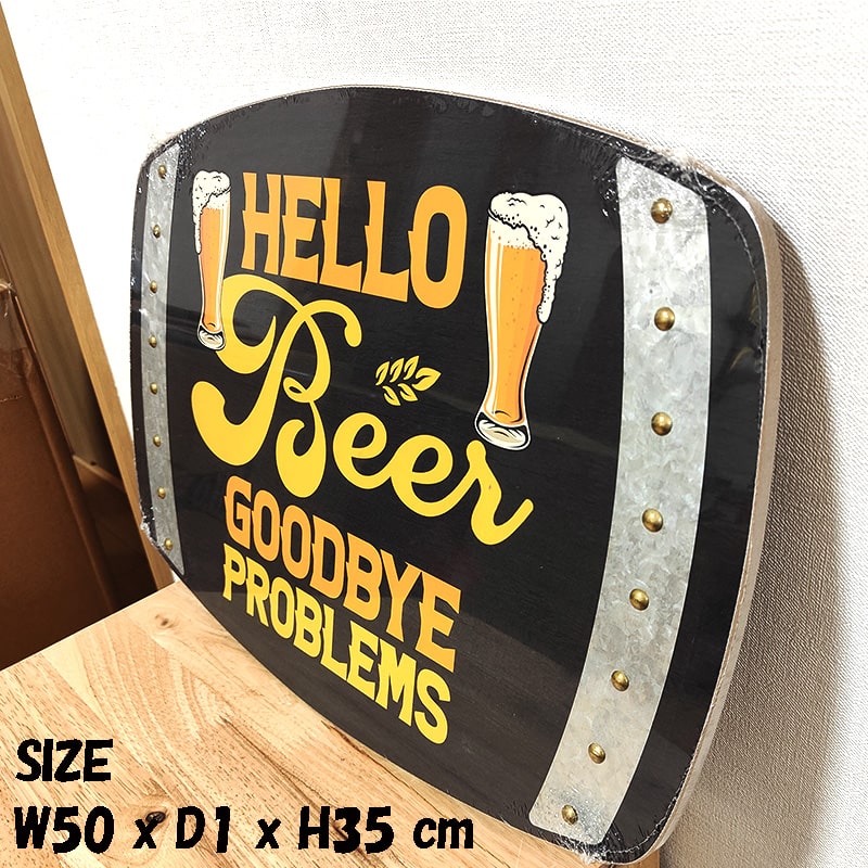 アメリカン レトロ 木製看板 ビール ブラック ウッドボード