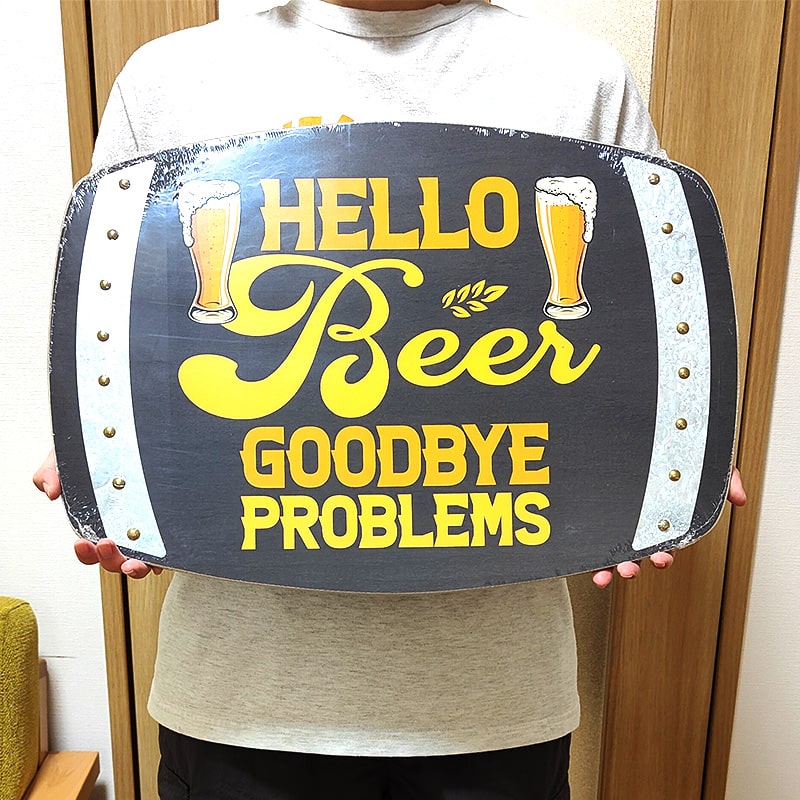 アメリカン レトロ 木製看板 ビール ブラック ウッドボード