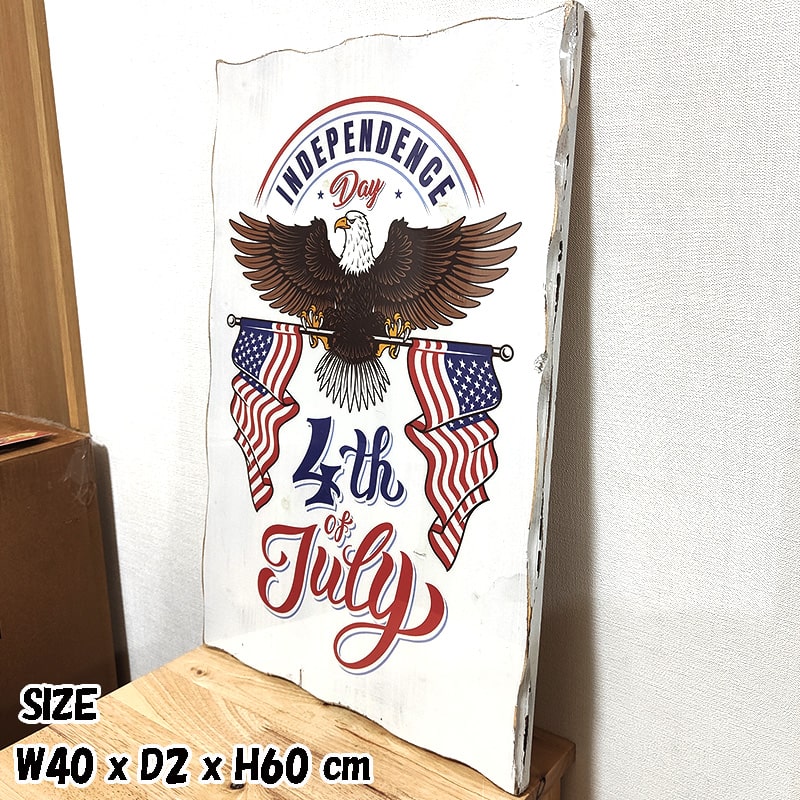 アメリカン レトロ 木製看板 インディペンデンスデイ 鷹 かっこいい