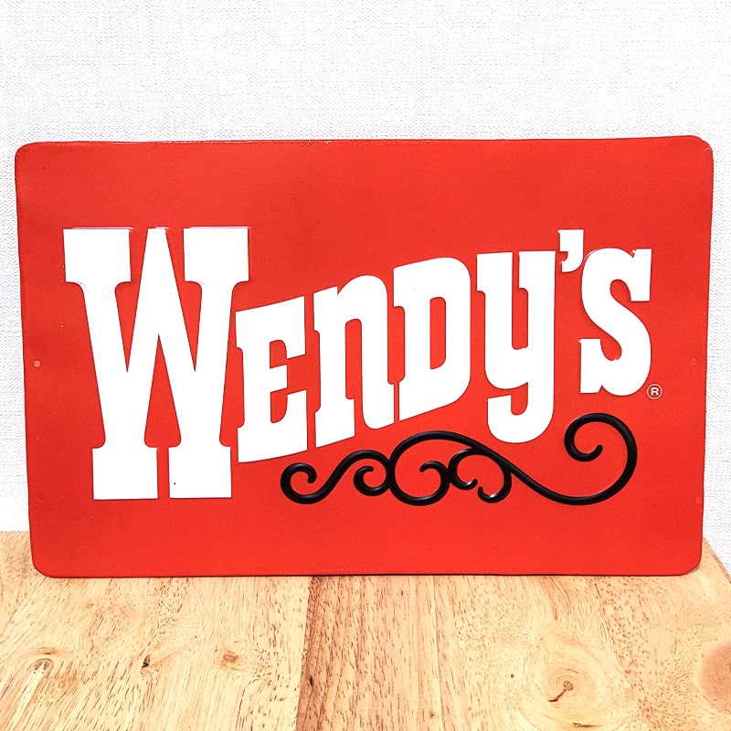 ブリキ看板 Wendy's OLD RED エンボスメタルサイン アメリカン