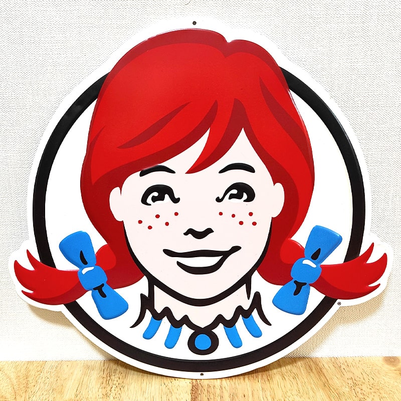 ブリキ看板 Wendy's エンボスメタルサイン ウェンディーズ かわいい