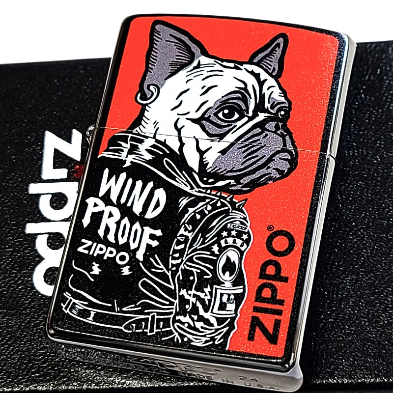 犬の絵のZippoライターになります！ ZIPPO ライター 犬派 可愛い 動物 アニマル ドッグ いぬジッポ