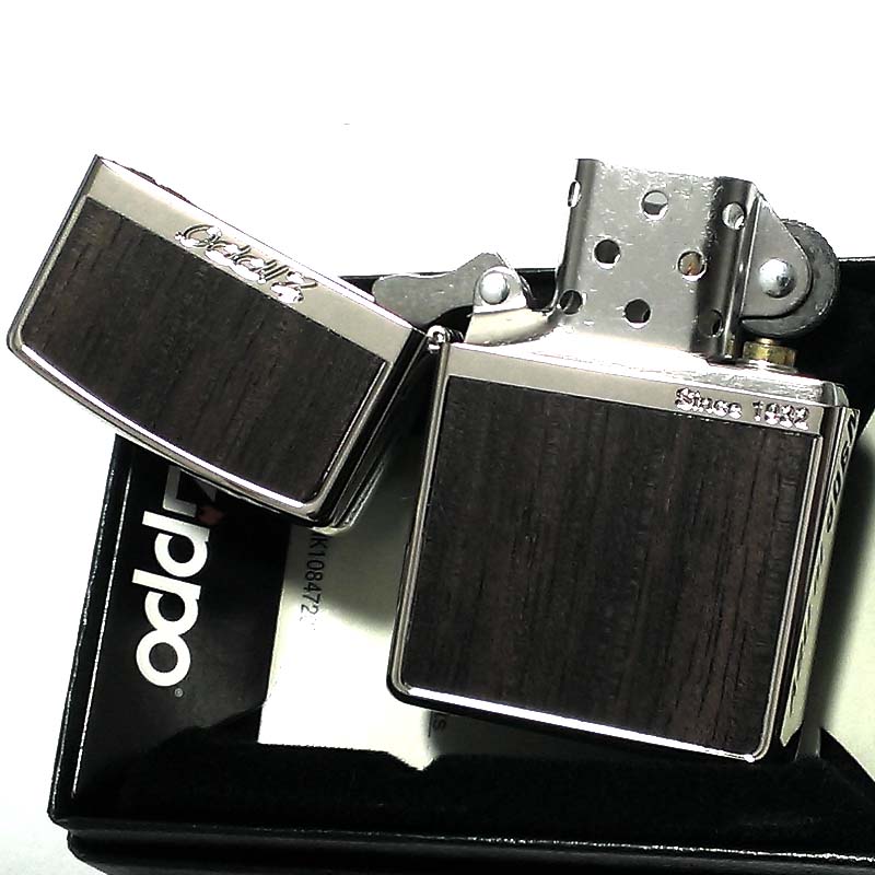 ZIPPO ジッポ ライター ローズウッド ダーク 彫刻 ストライプ