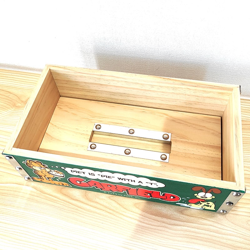 ファッション キャラクター リビングティッシュ ボックス46 アメリカン レトロ ティッシュボックス ガーフィールド 木製 おしゃれ