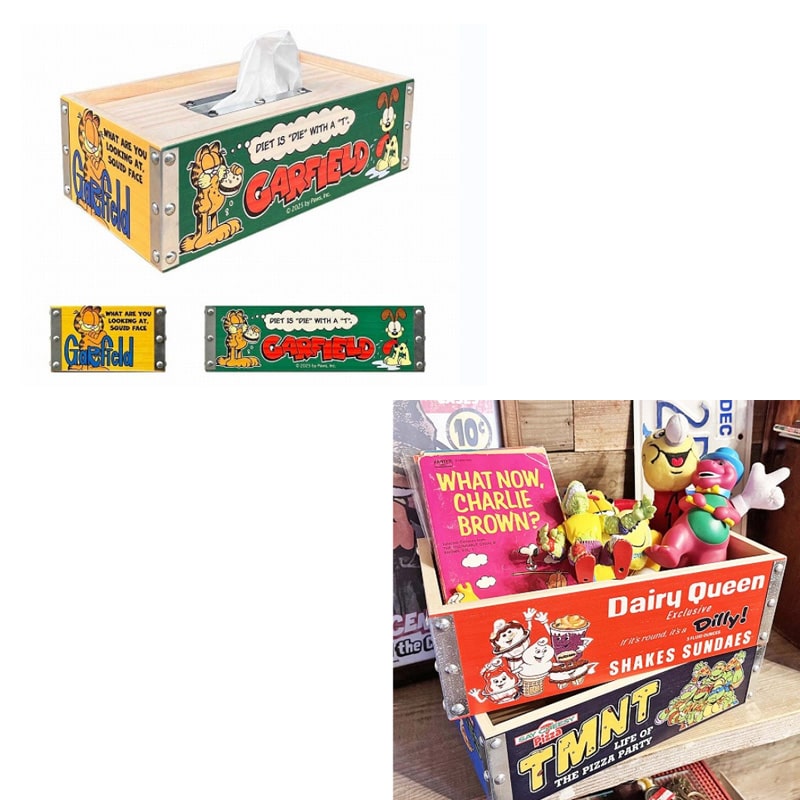 アメリカン レトロ ティッシュボックス ガーフィールド 木製 おしゃれ