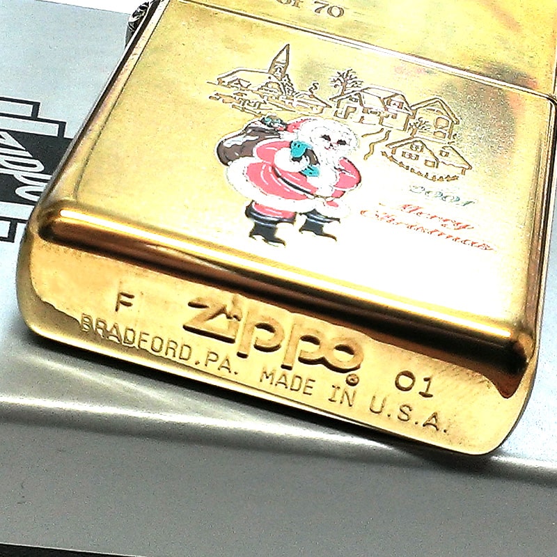 ZIPPO ライター 限定70個生産 レア クリスマス 2001年製 サンタ 絶版 ジッポ Xmas ゴールド 一点物 真鍮古美 ヴィンテージ 未使用品  : xmas-1of70gp : Zippoタバコケース喫煙具のハヤミ - 通販 - Yahoo!ショッピング