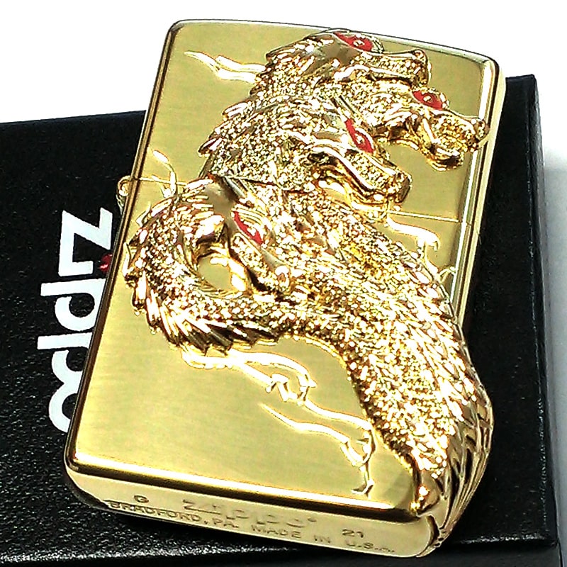 ZIPPO ヤマタノオロチ 赤金 ジッポ ライター 和柄 八岐大蛇 ゴールド