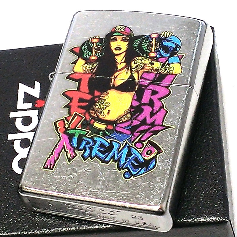 ZIPPO ライター セクシー Skateboard Lady シルバー スケートボード