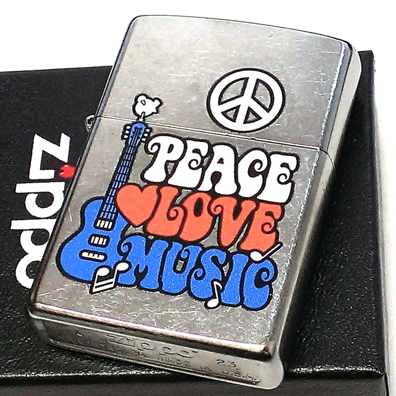 ZIPPO（ジッポー） ライター PEACE LOVE MUSIC シルバー ピースマーク