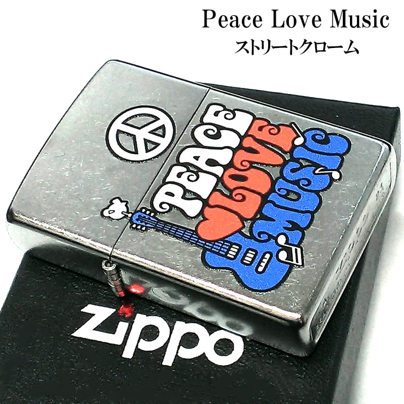 ZIPPO（ジッポー） ライター PEACE LOVE MUSIC シルバー ピースマーク