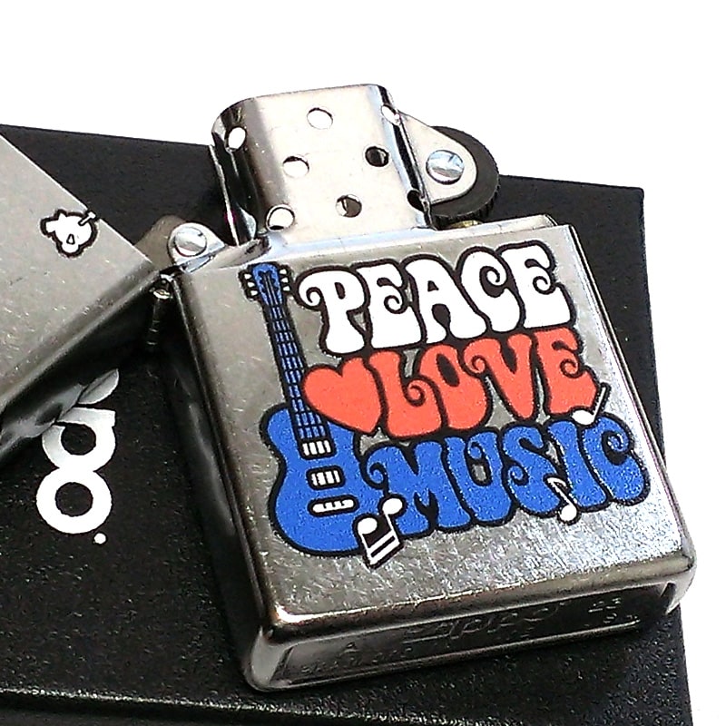 ZIPPO（ジッポー） ライター PEACE LOVE MUSIC シルバー ピースマーク