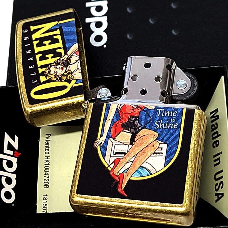 GARNI 女性の顔エンブレム zippo ZIPPO（ジッポー） クイーン セクシー 女性 レトロ ジッポ ライター