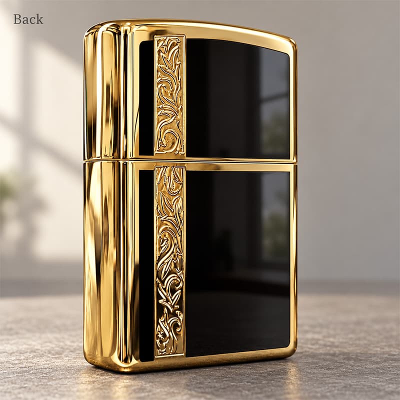 必見‼️ZIPPO MANUFACTURING CO ジッポー　ブラック　ゴールド ZIPPO（ジッポー） ライター シンプル アラベスク ライン入り ロゴ 金