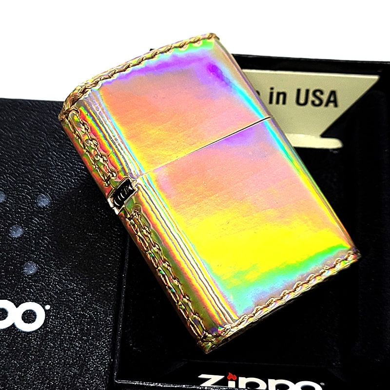 ZIPPO（ジッポー） ライター オーロラ ゴールド 綺麗 ジッポ 5面加工 