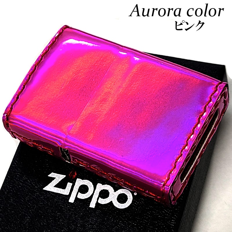 ZIPPO（ジッポー） ライター オーロラ ピンク おしゃれ エナメル 