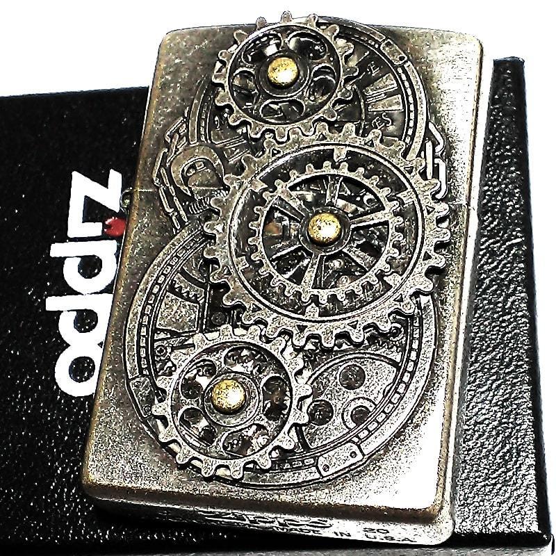 ZIPPO（ジッポー） ライター クロームバレル 可動ギアメタル ジッポ 古 