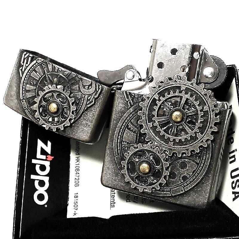 ZIPPO（ジッポー） ライター クロームバレル 可動ギアメタル ジッポ 古 
