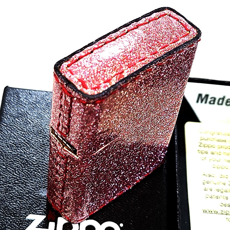 ZIPPO（ジッポー） ライター レディース ピンク グリッターレザー 
