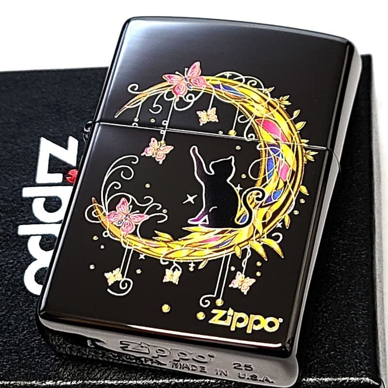 ZIPPO（ジッポー） ライター 猫 ジッポ クレッセントムーン 可愛い