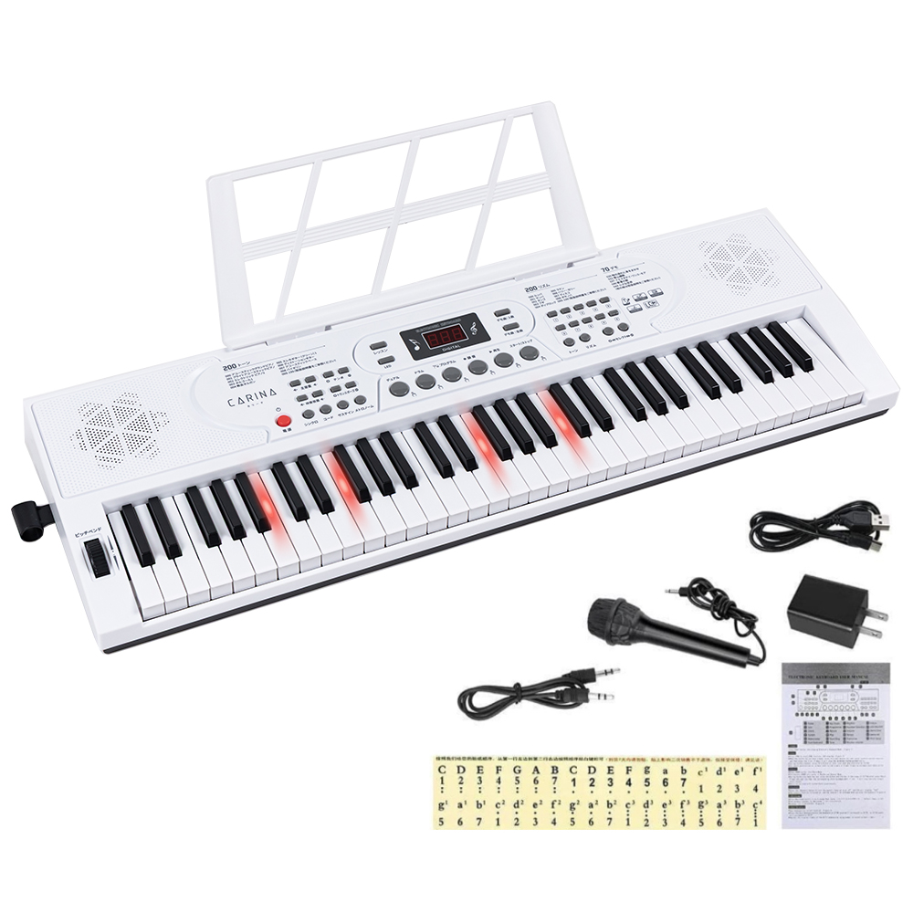 電子キーボード 61鍵盤 ピアノ シンセサイザー 給電 電池駆動 日本語