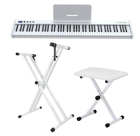 【最新モデル】電子ピアノ 88鍵盤 キーボードスタンド ピアノ椅子セット 充電タイプ MIDI対応 スリム 軽い 初心者セット 新学期 新生活
