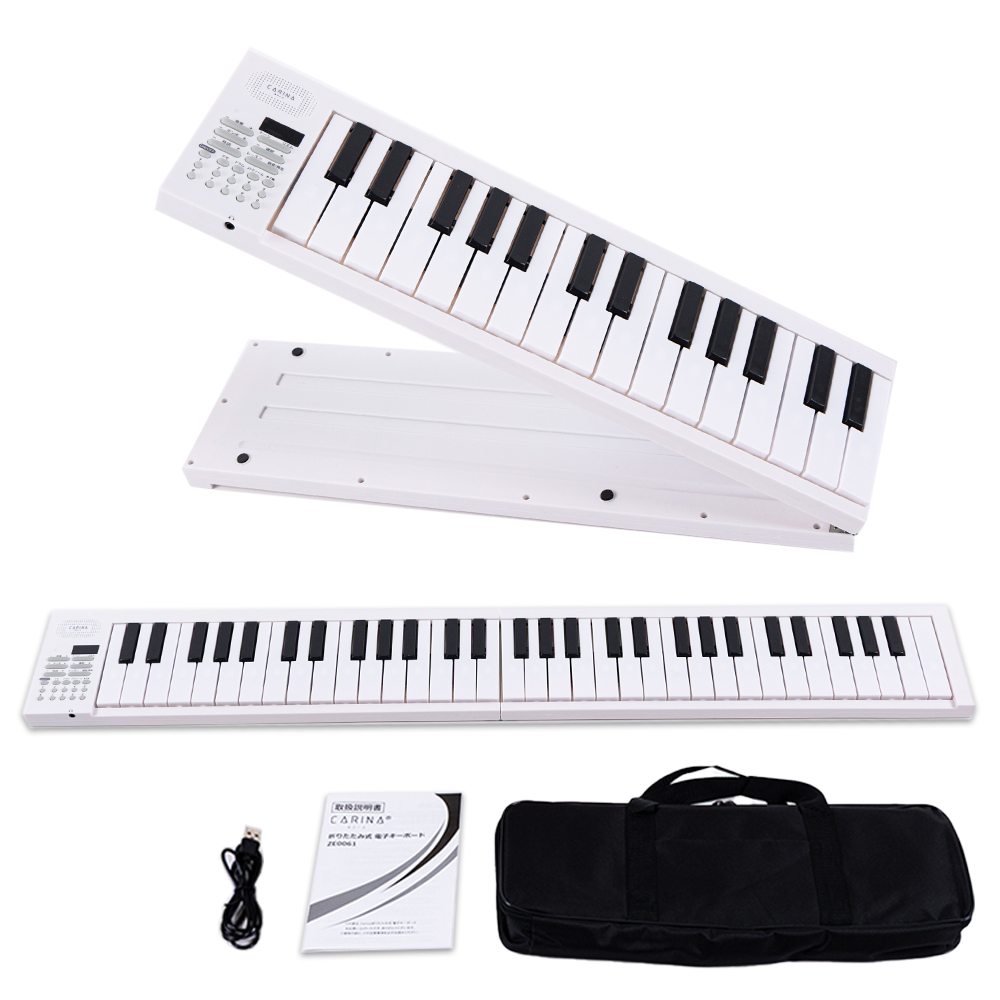 電子ピアノ 61鍵盤 折りたたみ キーボード 軽量 コンパクト 初心者