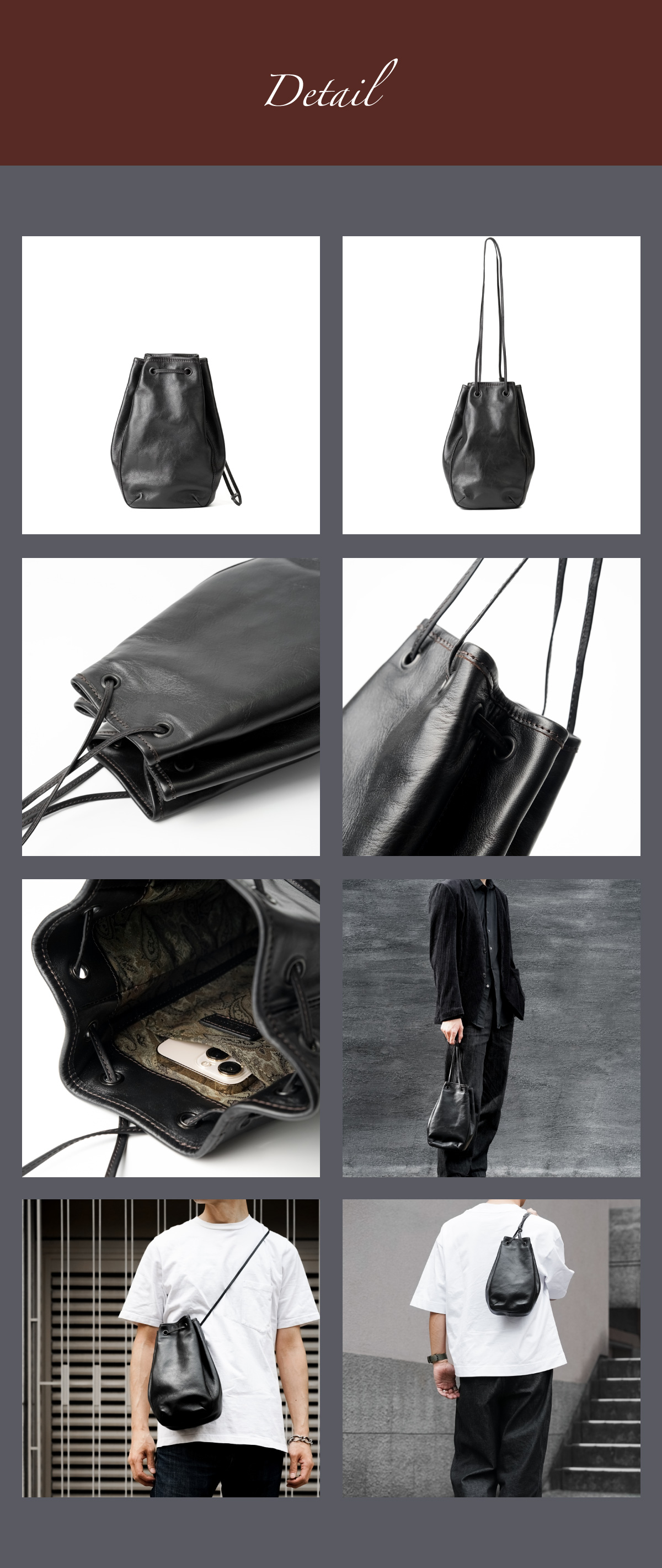 FIVE WOODS（ファイブウッズ） 1年保証 茶芯 ホースレザー 巾着バッグ