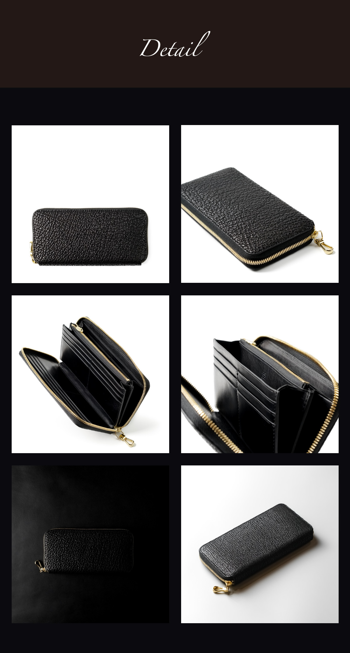 KUBERA 9981 1年保証 鮫桟革 長財布 ラウンドファスナー 鮫革 本革