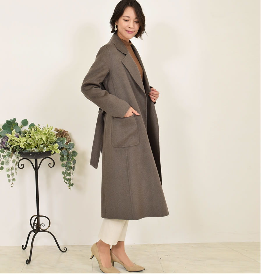 割引価格 チェスターコート カシミヤコート ダブルフェイス カシミア100％ ジャケット・アウター