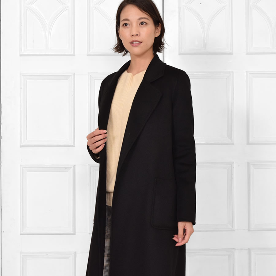 割引クーポン チェスターコート ダブルフェイス カシミア100％ カシミヤコート ジャケット・アウター