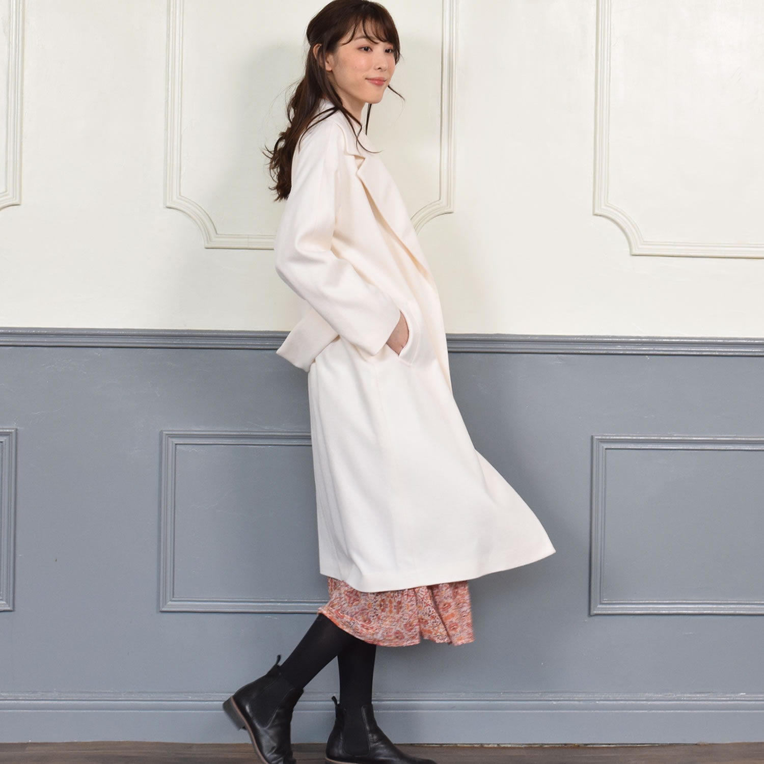 コート レディース チェスターコートカシミヤ ウール混  テーラーカラー コート  カシミア ビッグコート きれいめ | Merfirge | 03