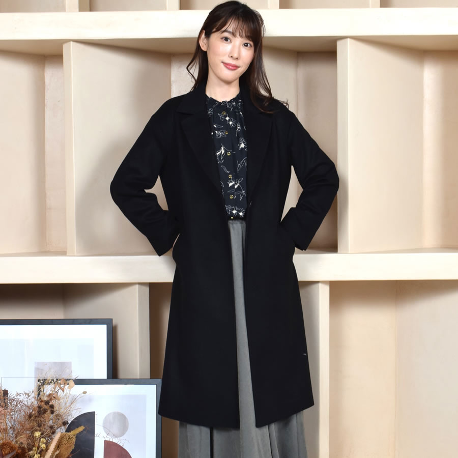 爆買 チェスターコート レディース 秋 冬 アウター カシミヤ ブレンド