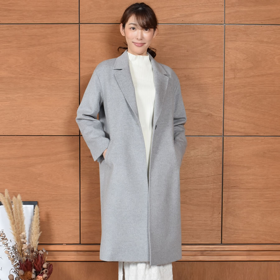 極美品✨ カシミヤ ロング チェスターコート ダブル ゆったり チャコ